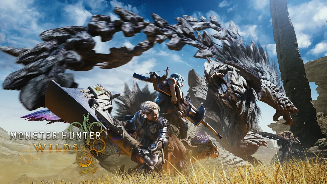 Caçadores enfrentam um dragão colossal em cena de Monster Hunter Wilds (2025)